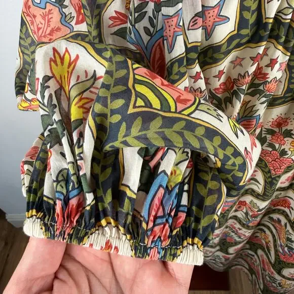 RHODE Floral Printed One Shoulder Shift Tent Dress Cotton Resort Women's Large - Picture 5 of 14